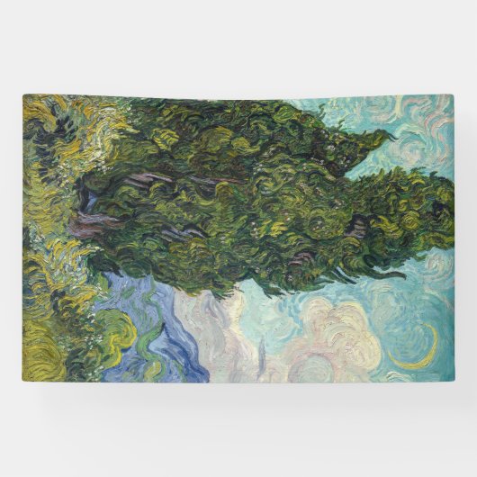 Vincent van Gogh - Cypresses Spandoek (Horizontaal)
