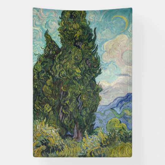 Vincent van Gogh - Cypresses Spandoek (Verticaal)