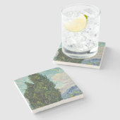 Vincent van Gogh - Cypresses Stenen Onderzetter (Zijkant)