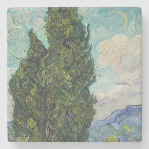 Vincent van Gogh - Cypresses Stenen Onderzetter