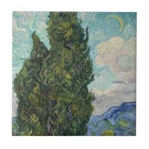 Vincent van Gogh - Cypresses Tegeltje