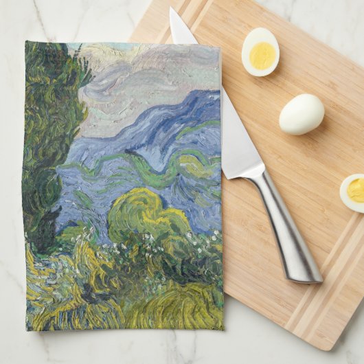 Vincent van Gogh - Cypresses Theedoek (Quarter Fold)