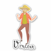 Vincent Van Gogh Dancing Sticker (Voorkant)