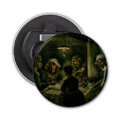Vincent van Gogh - De aardappel Eaters Button Flesopener (Voorkant)