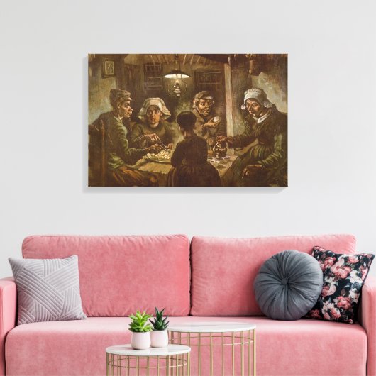 Vincent van Gogh - De aardappel Eaters Canvas Afdruk (Insitu (Woonkamer))