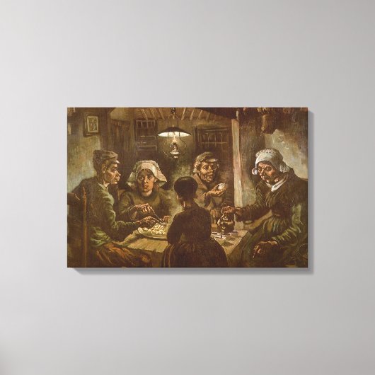Vincent van Gogh - De aardappel Eaters Canvas Afdruk (Voorkant)