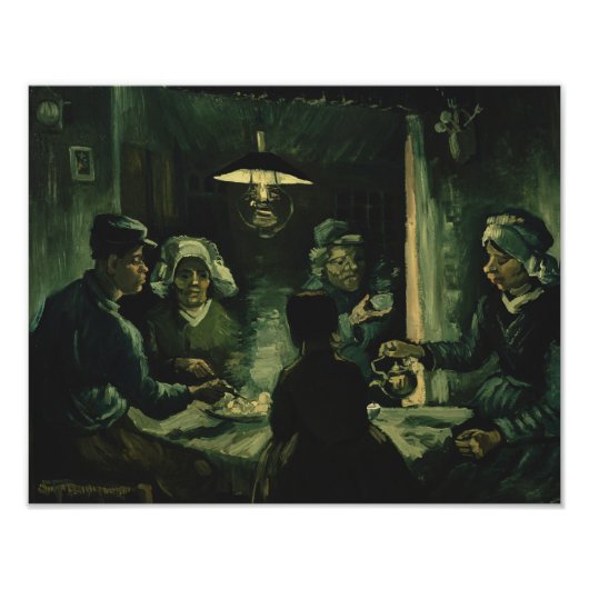 Vincent van Gogh - De aardappel Eaters Foto Afdruk (Voorkant)