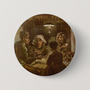 Vincent van Gogh - De aardappel Eaters Ronde Button 5,7 Cm