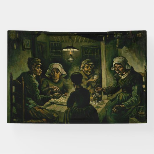 Vincent van Gogh - De aardappel Eaters Spandoek (Horizontaal)