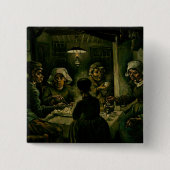 Vincent van Gogh - De aardappel Eaters Vierkante Button 5,1 Cm (Voorkant)