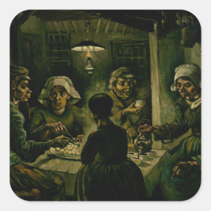 Vincent van Gogh - De aardappel Eaters Vierkante Sticker
