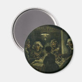 Vincent Van Gogh de aardappel eters schilderen. Ku Magneet (Voorkant / Achterkant)
