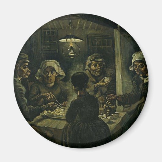 Vincent Van Gogh de aardappel eters schilderen. Ku Magneet (Voorkant)