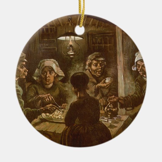 Vincent van Gogh - De Aardappeleters Keramisch Ornament (Voorkant)