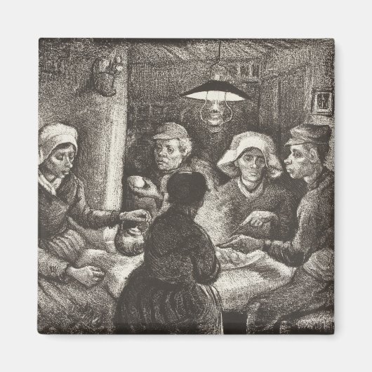 Vincent Van Gogh De Aardappeleters lithografie Magneet (Voorkant)