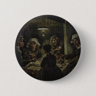 Vincent Van Gogh - de aardappeleters Ronde Button 5,7 Cm
