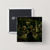 Vincent van Gogh - De Aardappeleters Vierkante Button 5,1 Cm (Voorkant /achterkant)