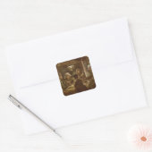 Vincent van Gogh - De Aardappeleters Vierkante Sticker (Envelop)