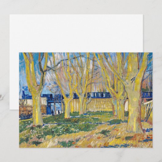 Vincent van Gogh - De blauwe trein Bedankkaart (Voorkant / Achterkant)