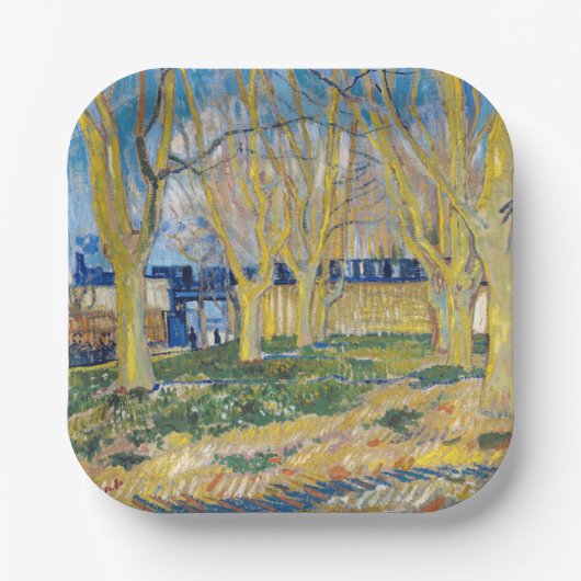 Vincent van Gogh - De blauwe trein Papieren Bordje (Voorkant)