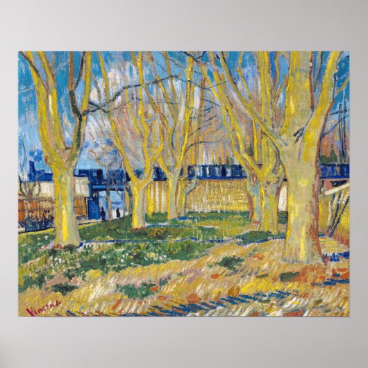 Vincent van Gogh - De Blauwe Trein Poster (Voorkant)