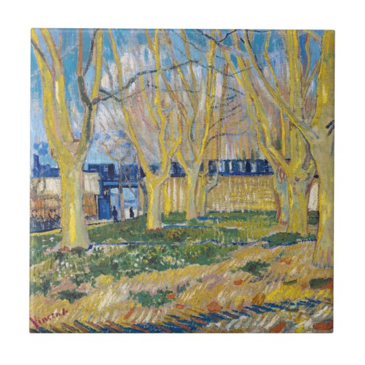 Vincent van Gogh - De blauwe trein Tegeltje (Voorkant)