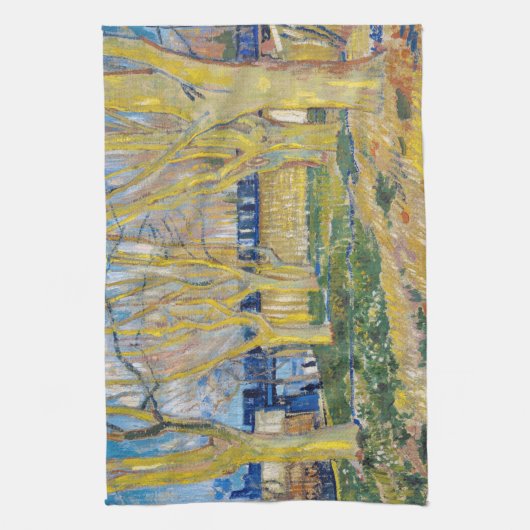 Vincent van Gogh - De blauwe trein Theedoek (Verticaal)