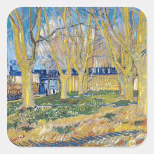 Vincent van Gogh - De blauwe trein Vierkante Sticker
