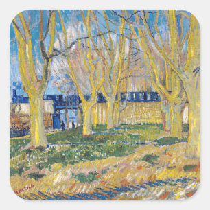 Vincent van Gogh - De blauwe trein Vierkante Sticker