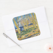 Vincent van Gogh - De blauwe trein Vierkante Sticker (Envelop)