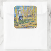 Vincent van Gogh - De blauwe trein Vierkante Sticker (Tas)
