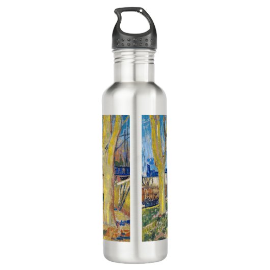 Vincent van Gogh - De blauwe trein Waterfles (Achterkant)