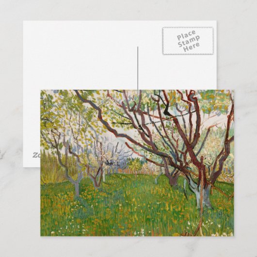 Vincent van Gogh - De bloeiende Orchard Briefkaart (Voorkant / Achterkant)
