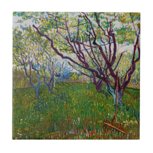 Vincent van Gogh - De bloeiende Orchard Tegeltje
