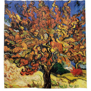 Vincent Van Gogh - de boerenkunst van de moerberry Douchegordijn