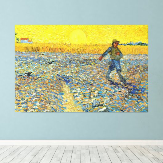 Vincent van Gogh - De douche bij zonsondergang Canvas Afdruk (Insitu (Houten vloer))