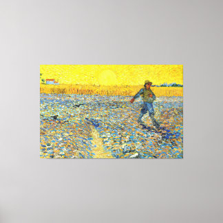 Vincent van Gogh - De douche bij zonsondergang Canvas Afdruk