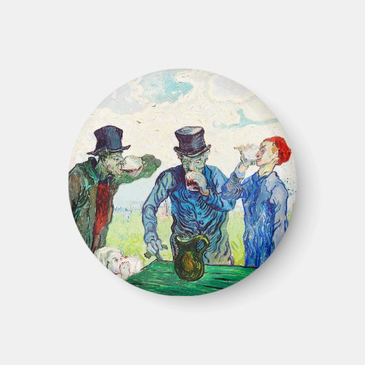 Vincent Van Gogh De Drinkers Fijne Kunst Magneet (Voorkant)