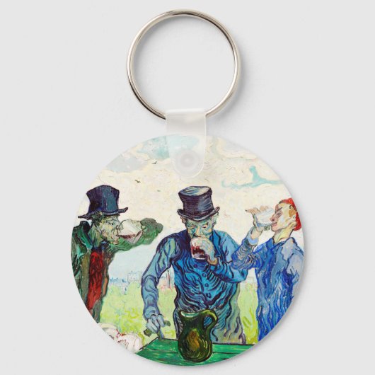 Vincent Van Gogh De Drinkers Fijne Kunst Sleutelhanger (Voorkant)