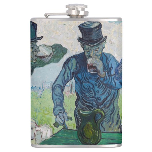 Vincent van Gogh - De Drinkers na Daumier Heupfles (Voorkant)