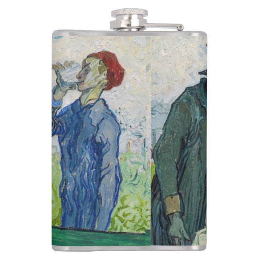 Vincent van Gogh - De Drinkers na Daumier Heupfles (Achterkant)