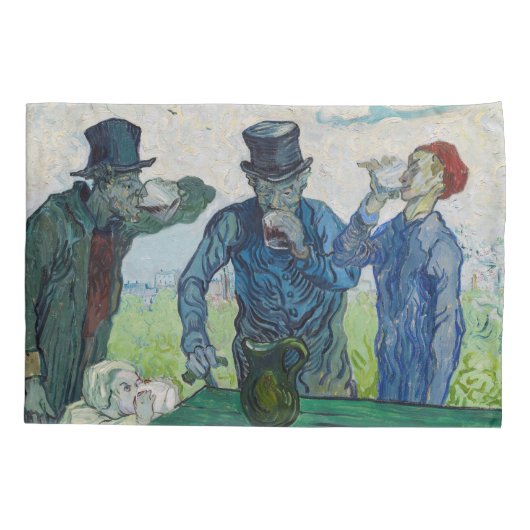 Vincent van Gogh - De Drinkers na Daumier Kussensloop (Achterkant)