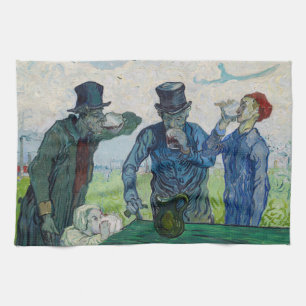 Vincent van Gogh - De Drinkers na Daumier Theedoek