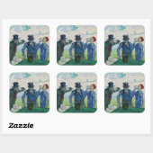 Vincent van Gogh - De Drinkers na Daumier Vierkante Sticker (Vel)