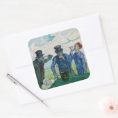 Vincent van Gogh - De Drinkers na Daumier Vierkante Sticker (Envelop)