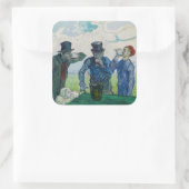 Vincent van Gogh - De Drinkers na Daumier Vierkante Sticker (Tas)