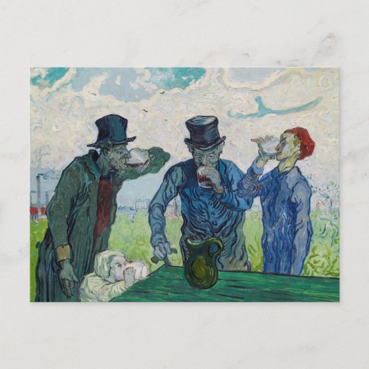 Vincent van Gogh - De drinkers, naar Daumier Briefkaart (Voorkant)