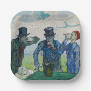 Vincent van Gogh - De drinkers, naar Daumier Papieren Bordje