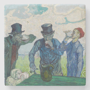 Vincent van Gogh - De drinkers, naar Daumier Stenen Onderzetter