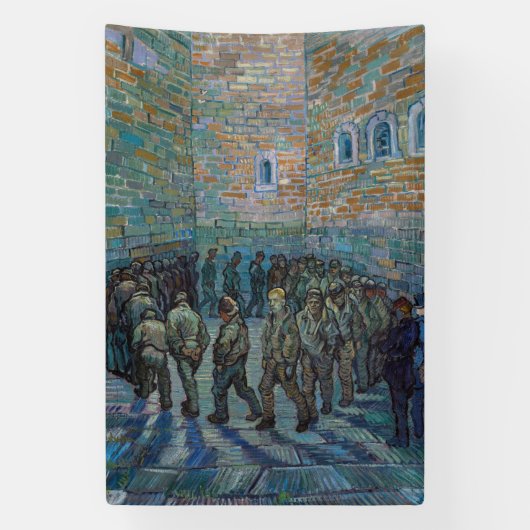 Vincent van Gogh - De gevangenenkamer Spandoek (Verticaal)
